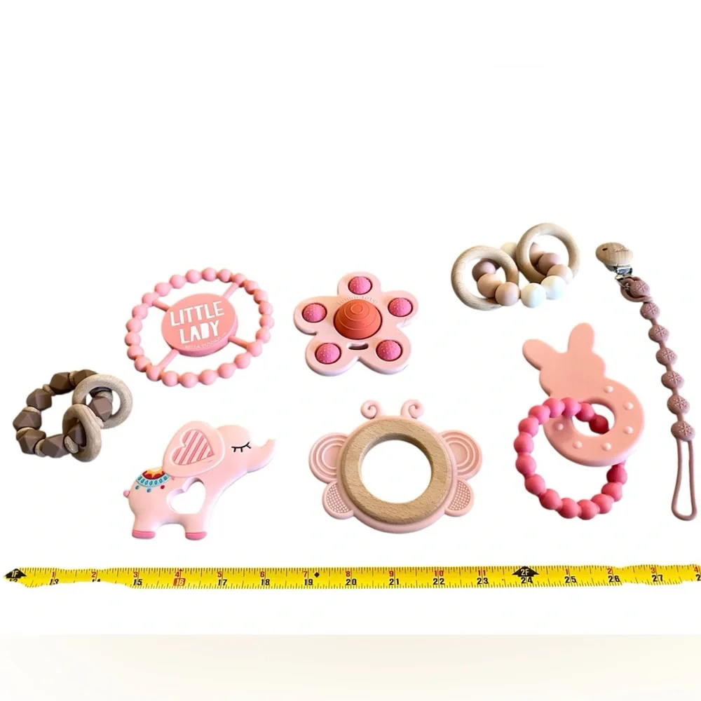 Baby Girl Toy Bundle Sensory Rattles Teethers Activity Toys